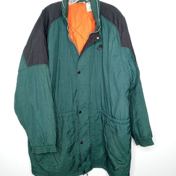 Vintage 80's Nike big logo long jacket size large - Picture 2 of 14